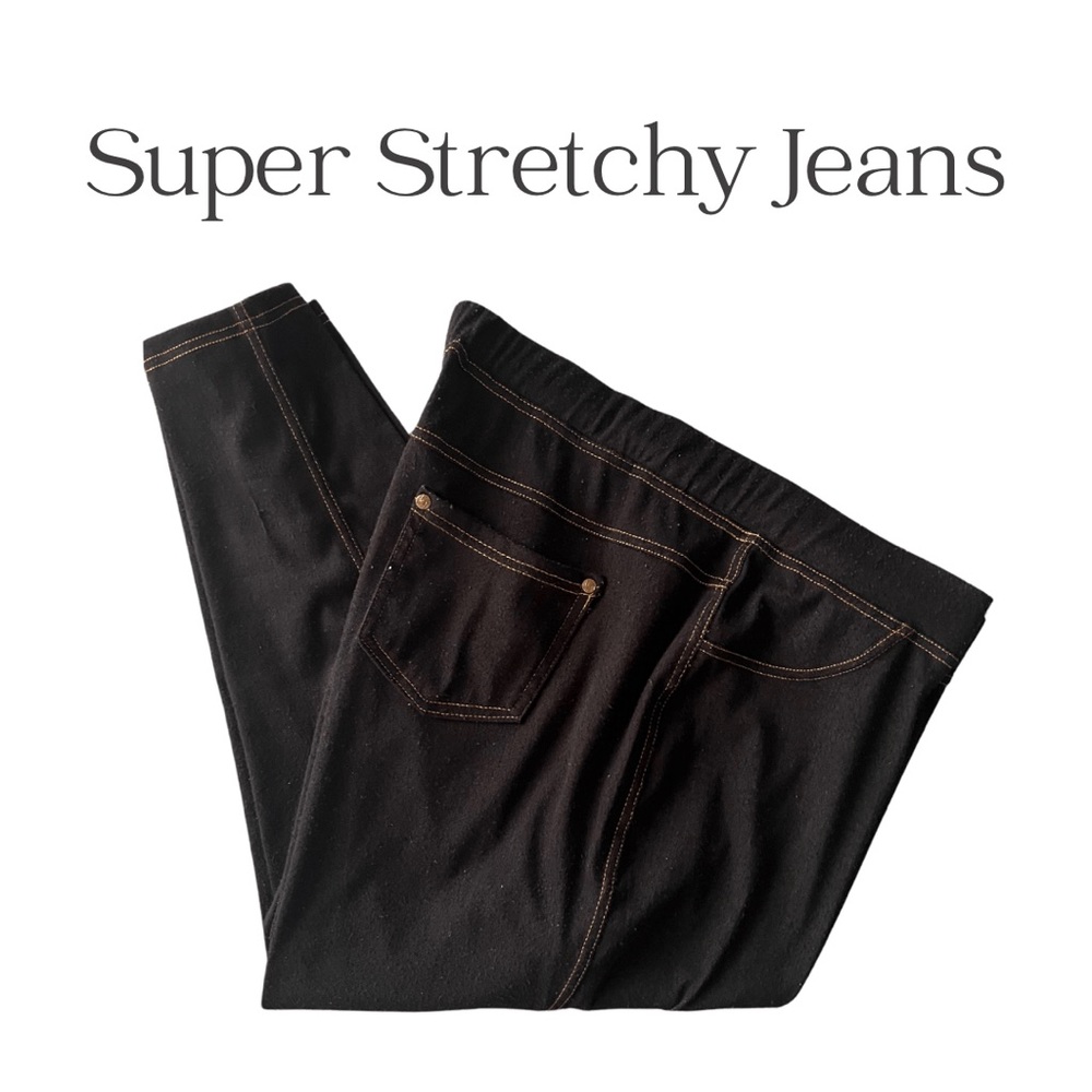 SZ 2X SUPER STRETCHY FAUX JEAN CAPRIS